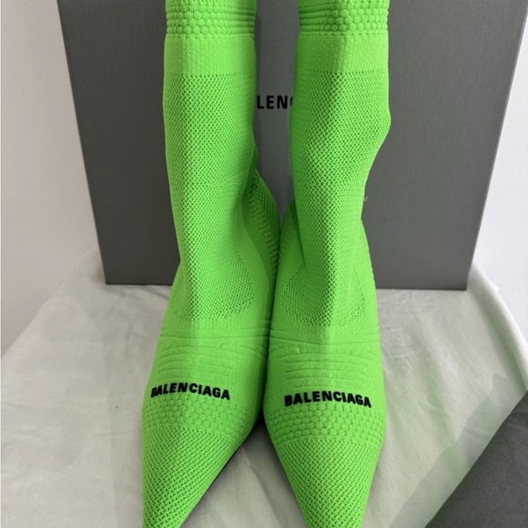 Balenciaga Neon Green Ankle Boots - Picture 2 of 6